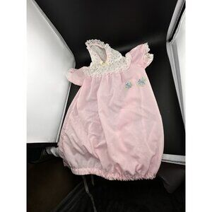 Vtg Cabbage Patch Kids Pink butterflies Preemie Doll Dress Gown 1980s ColecoRARE